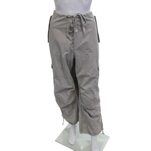 Local European Unisex Gray Cargo Windbreaker Pants Nylon Drawstring Size M
